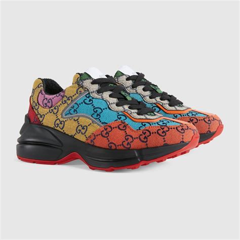 gucci multicolor gg rhyton sneakers.